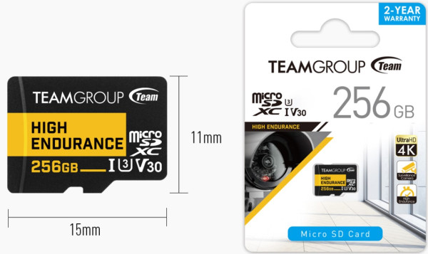 TEAM GROUP TeamGroup MICRO SDXC 256GB High Endurance UHS-I U3 V30,100/50MB/s, THUSDX256GIV3002 ZA VIDEO NADZOR! - Слика 3