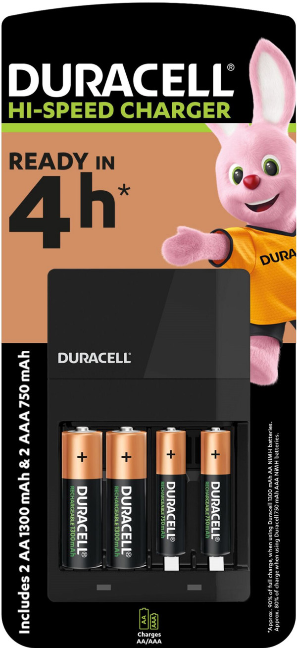Duracell CEF14 PUNJAC + punjive baterije 2xAA NiMH 1300mAH+ 2xAAA 750mAh( Hi speed 4h, auto-OFF) - Слика 3
