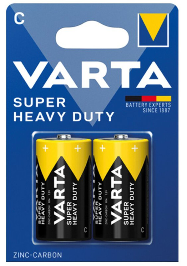 VARTA Superlife Tip C 1.5V R14P SUPER HEAVY DUTY, PAK2 CK, Cink-karbon baterije - Слика 2