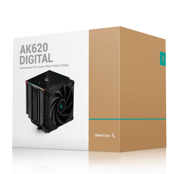 DeepCool AK620 Digital 6xHeat Pipe, Real-Time CPU Screen, 260W 2x120mm 1850rpm 69CFM Black Intel/AMD - Слика 10