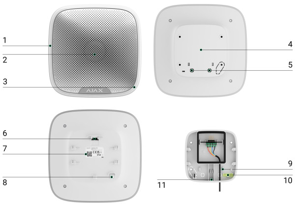 AJAX Alarm ZICANI 30862.07WH1/44412.07WH1 Fibra Street Siren bela - Слика 2