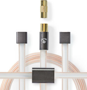 NEDIS ANFMBW105AT20 FM Antena IEC koaksijalni muški, Gold Plated, 50Ohm, Unshielded, 2m, PVC