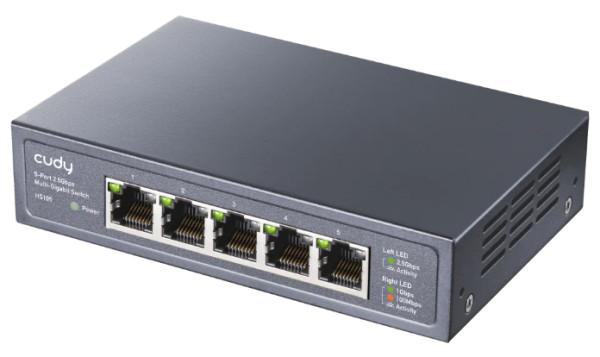 Cudy HS105 5-Port 2.5G Unmanaged Metal Switch za NAS zahteve koji zahtevaju intenzivnu propusnost - Слика 2