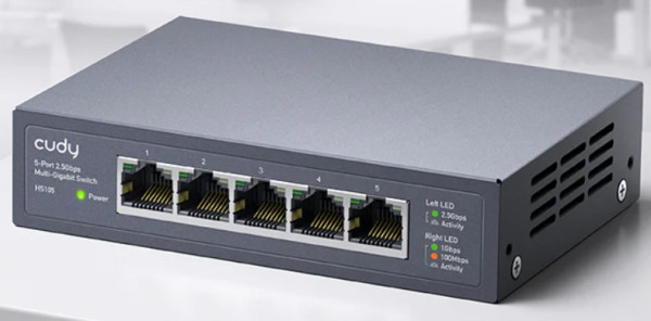 Cudy HS105 5-Port 2.5G Unmanaged Metal Switch za NAS zahteve koji zahtevaju intenzivnu propusnost - Слика 6