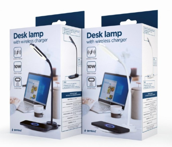 TA-WPC10-LED-01-W Gembird LED Stona lampa + QI bezicni punjac max10W White - Слика 6