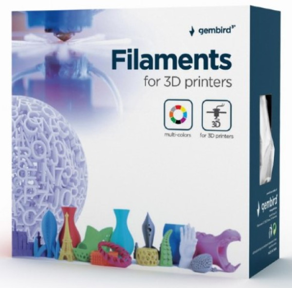 GEMBIRD 3DP-ABS1.75-01-S ABS Filament za 3D stampac 1.75mm, kotur1KG Silver - Слика 3