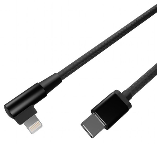 CC-USB2-CMLML-0.2M Gembird Kabl USB-C na 8pin pod uglom 0,2m Black - Слика 2