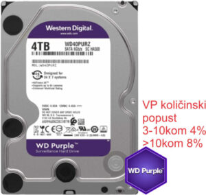HDD 3.5 4TB WD40PURZ WD Purple 24/7 5400RPM 64MB SATA3