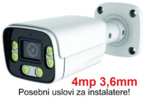 CAM-IP4MP-HAQ60D GMB kamera 4MP APP P6SLite 3.6mm-F1.4 POE, IP66 DuaL LED 6xIR+6xFull Color, MIC,25m