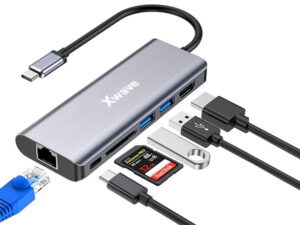 Xwave Adapter 6in1 Tip-C na HDMI USB3 SD,RJ-45 port replikator,blister