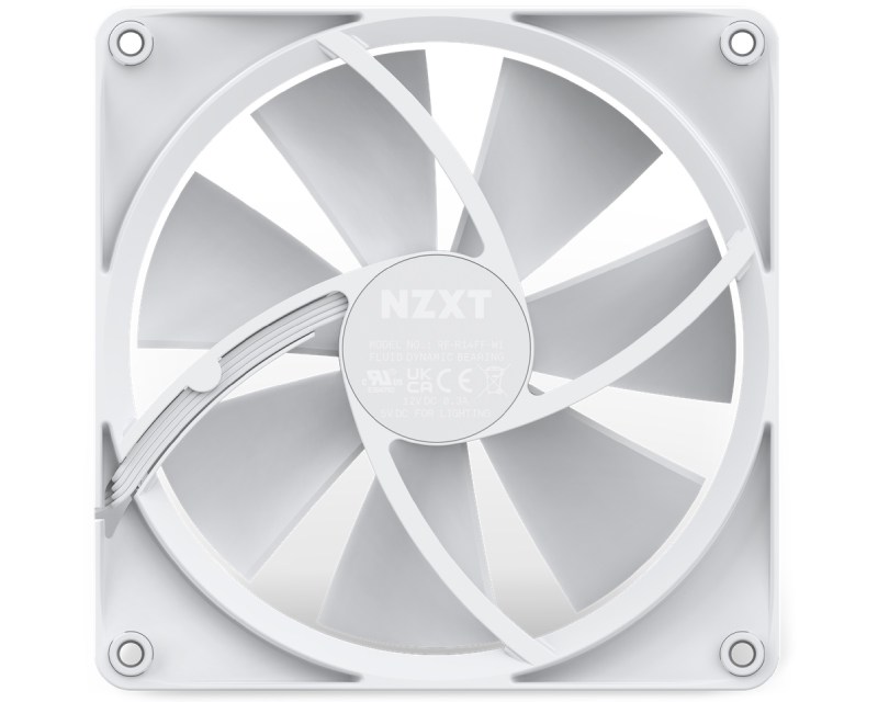 NZXT F140 RGB 140mm ventilator beli (RF-R14SF-W1) - Слика 4