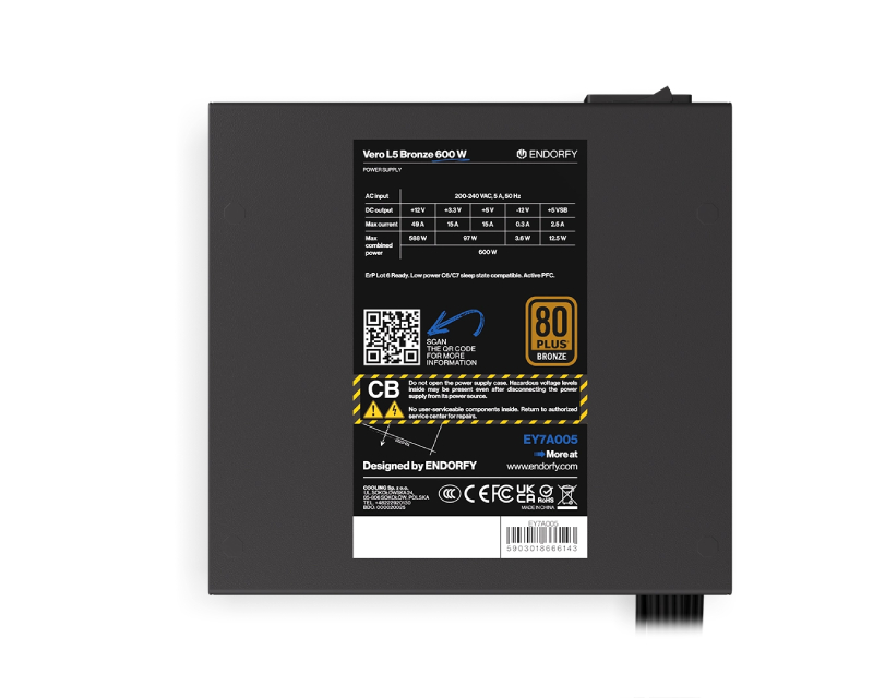 ENDORFY Vero L5 Bronze 600W napajanje (EY7A005) - Слика 8