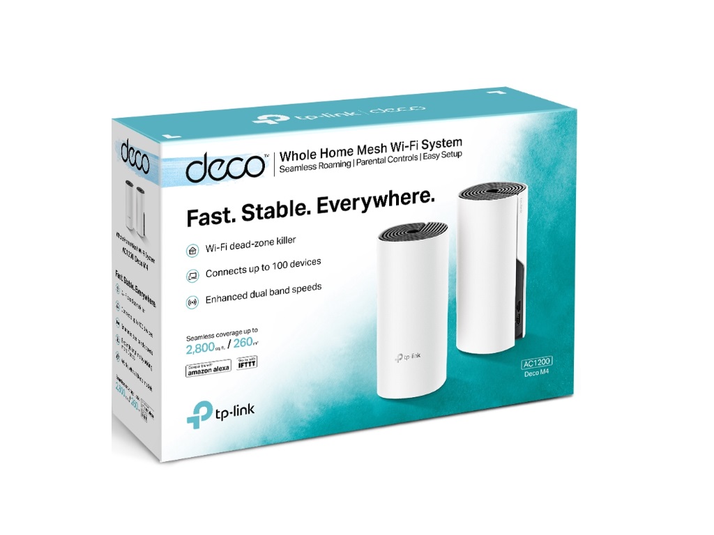 Mrežni mesh sistem TP-LINK DECO M4(2-PACK) Wi-Fi/AC1200/867Mbps/300Mbps/2xGLAN/2 antene - Слика 2