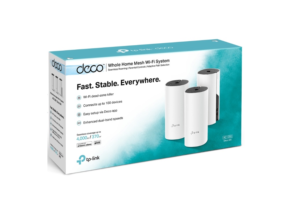 Mrežni mesh sistem TP-LINK DECO M4(3-PACK) Wi-Fi/AC1200/867Mbps/300Mbps/2xGLAN/2 antene - Слика 2