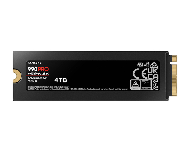 SAMSUNG 4TB M.2 NVMe MZ-V9P4T0CW 990 Pro Series Heatsink SSD - Слика 2