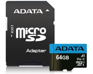 A-DATA Memorijska kartica UHS-I MicroSDXC 64GB class 10 + adapter AUSDX64GUICL10A1-RA1 - Слика 2