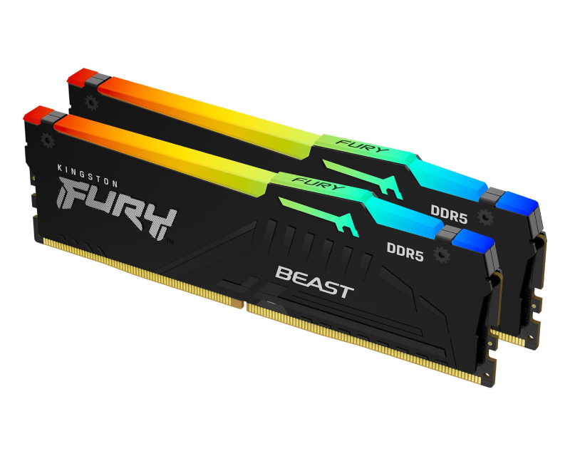 KINGSTON DIMM DDR5 64GB (2x32GB kit) 5200MT/s KF552C40BBAK2-64 Fury Beast RGB black XMP - Слика 2