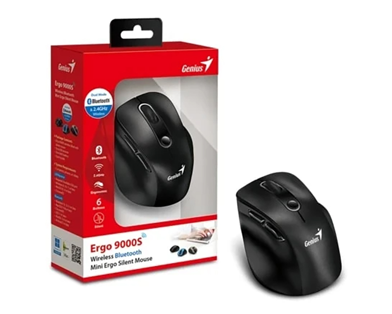 GENIUS Ergo 9000S Black USB Bežični crni miš - Слика 7