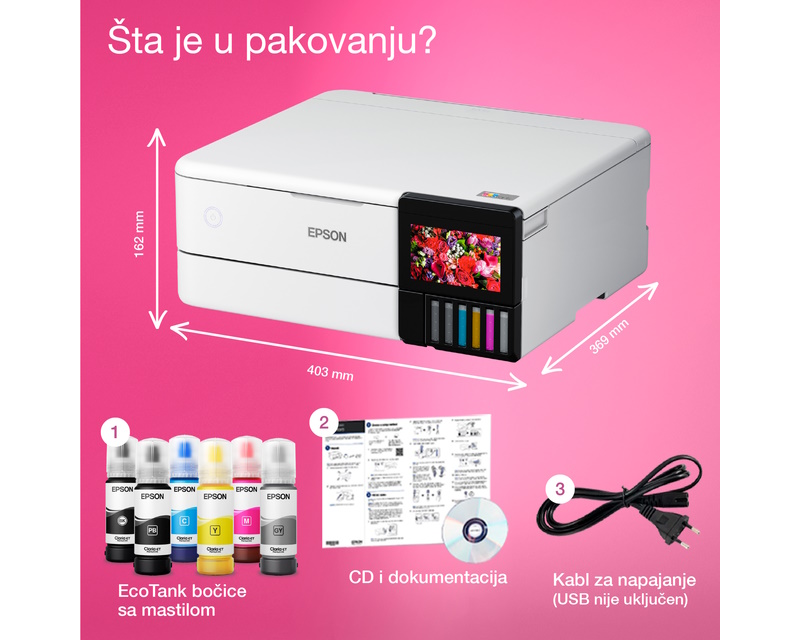 EPSON L8160 EcoTank A4 ITS (6 boja) foto multifunkcijski štampač - Слика 9