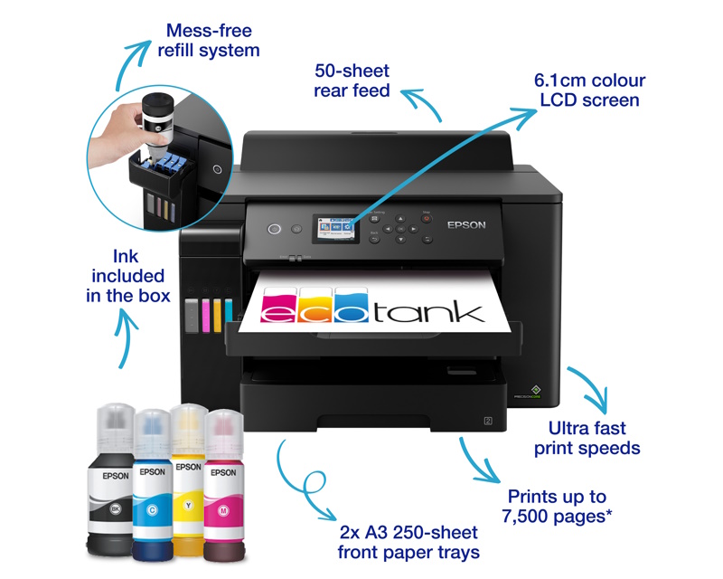 EPSON L11160 A3+ EcoTank ITS (4 boje) inkjet štampač - Слика 2