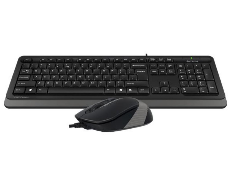 A4 TECH F1010 FSTYLER USB US siva tastatura + USB sivi miš - Слика 2