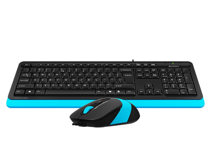 A4 TECH F1010 FSTYLER USB US plava tastatura + USB plavi miš - Слика 2