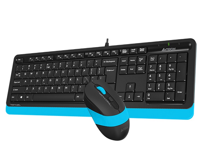 A4 TECH F1010 FSTYLER USB US plava tastatura + USB plavi miš - Слика 4
