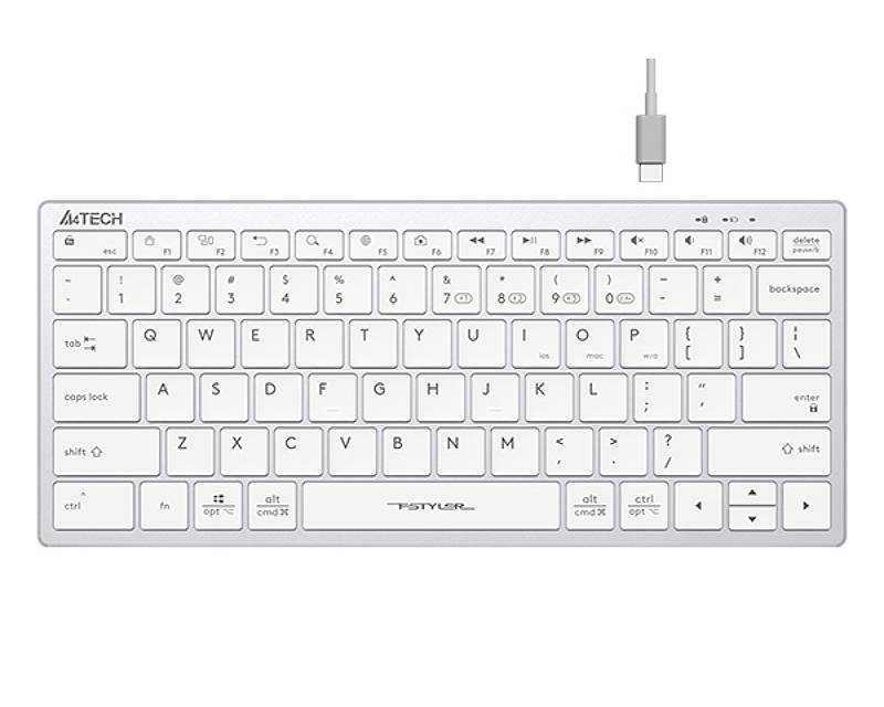 A4 TECH FBX51C FSTYLER Bluetooth & 2.4G Scissor Switch Compact USB tastatura US bela - Слика 2
