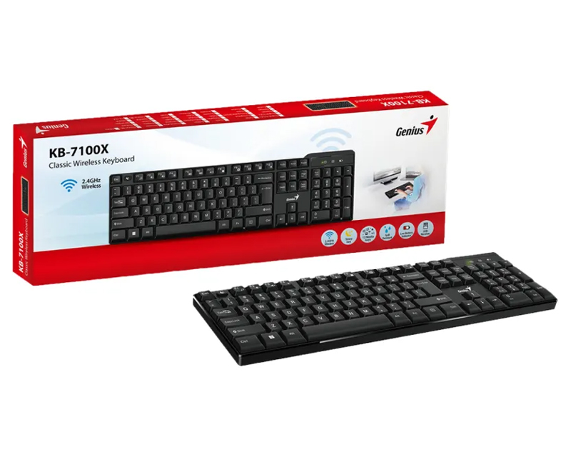 GENIUS KB-7100X Wireless USB YU wireless crna tastatura - Слика 3