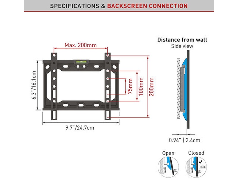 BARKAN E202+.B LCD TV zidni nosač do 39 inča - Слика 3