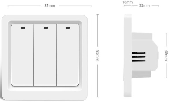 ZIGBEE-SWITCH-DS103 Gembird RSH Tuya WiFi Pametni kucni prekidac sa 3tastera EU Standard - Слика 3