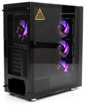 Kuciste Elite 3718 Midi Tower, ATX, ugradjena 4 RGB kulera, Crno