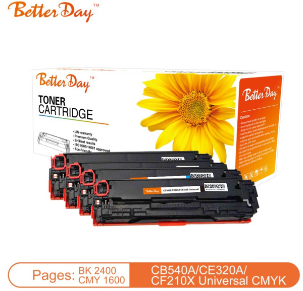 Toner BetterDay 540A/320A/210X CB540A,125A,CE320A,128A,CF210X,131X zam. kaseta za HP Black 2.4k - Слика 3