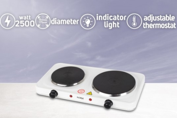 Zilan ZLN2843 WH elektricni rešo, dve ploče, 2500W, 150-175 mm Bela - Слика 3