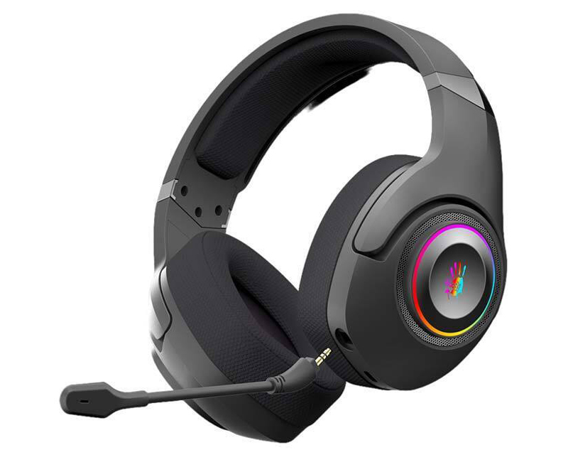 A4 TECH GR270 Bloody 7.1 Virtual Surround 3-IN-ONE RGB Gaming Wireless + wired crne slušalice - Слика 2