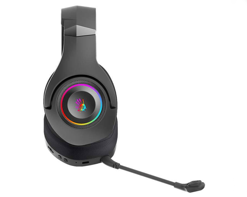 A4 TECH GR270 Bloody 7.1 Virtual Surround 3-IN-ONE RGB Gaming Wireless + wired crne slušalice - Слика 4