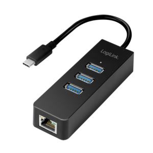 Logilink USB 3.2 Gen 1 Hub, 3-port, USB-C - Gigabit Ethernet
