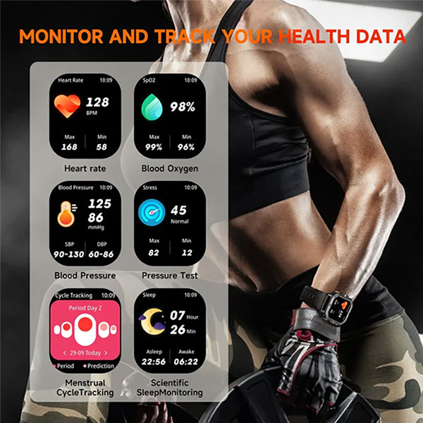 Oukitel BT101 Smart Watch Military 410mAh/Heart rate/SpO2/Blood Pressure/Accelerometer/eSIM - Слика 4