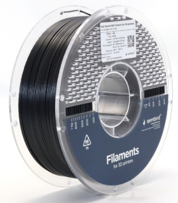 GEMBIRD 3DP-ABS1.75HY-01-BK ABS filament velike brzine za 3D stampac 1.75mm, kotur 1KG BLACK - Слика 3