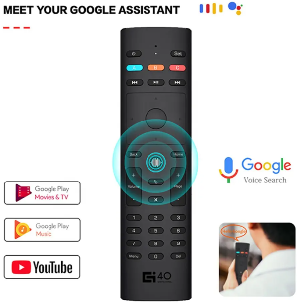 GEMBIRD GMB-G40S AIR MOUSE Remote control for TV/PC, With Gyroscope smart google Google Assistant - Слика 5