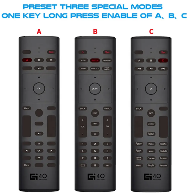 GEMBIRD GMB-G40S AIR MOUSE Remote control for TV/PC, With Gyroscope smart google Google Assistant - Слика 4