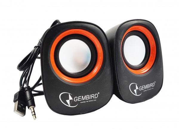 SPK-107 ** Gembird Stereo zvucnici Orange/Black, 2 x 3W RMS USB pwr, 3.5mm kutija sa prozorom (379) - Слика 4
