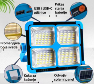 Solarna serviserska LED lampa 264xSMD LED 4500 mAh