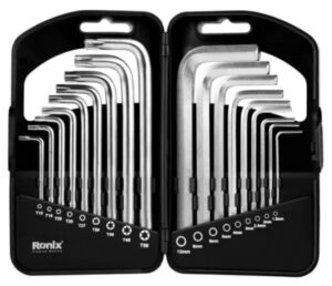 RONIX Kljucevi set Kratki HEX & TORX 18-delni CR-V RH-2051 PLC 1-5-10MM/T10-T50
