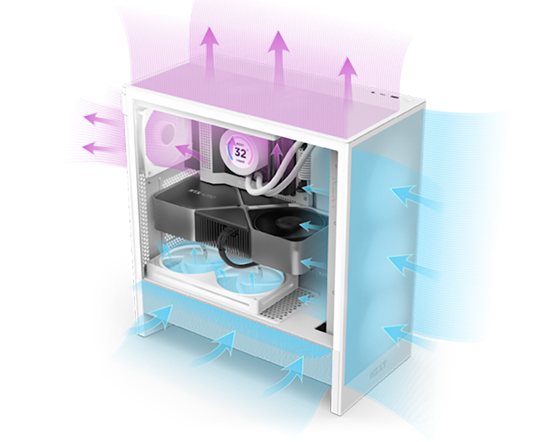 NZXT H5 Flow RGB Gaming kućište crno (CC-H52FB-R1) - Слика 3