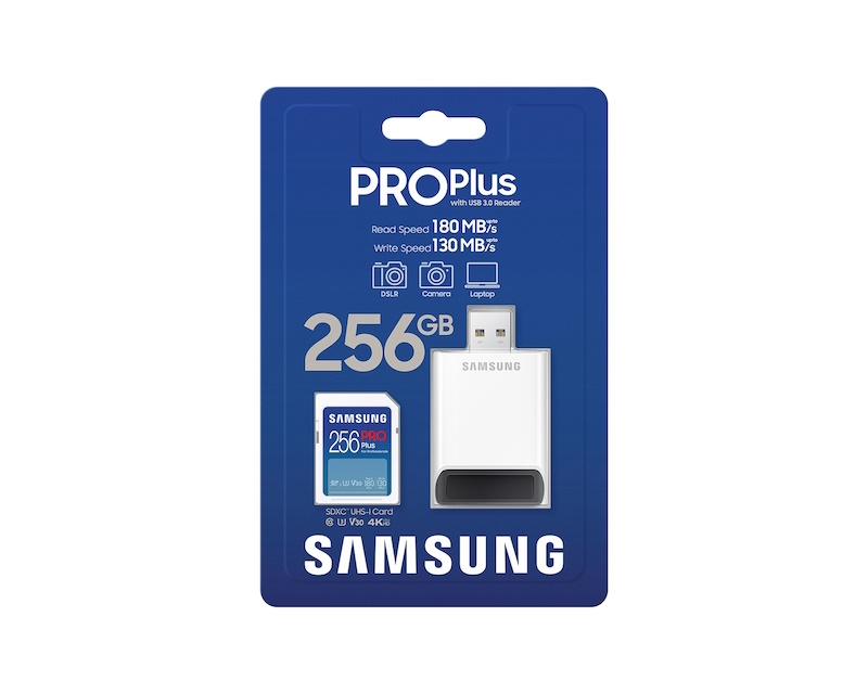 SAMSUNG Memorijska kartica PRO PLUS Full Size SDXC 256GB U3 + Card Reader MB-SD256SB - Слика 3
