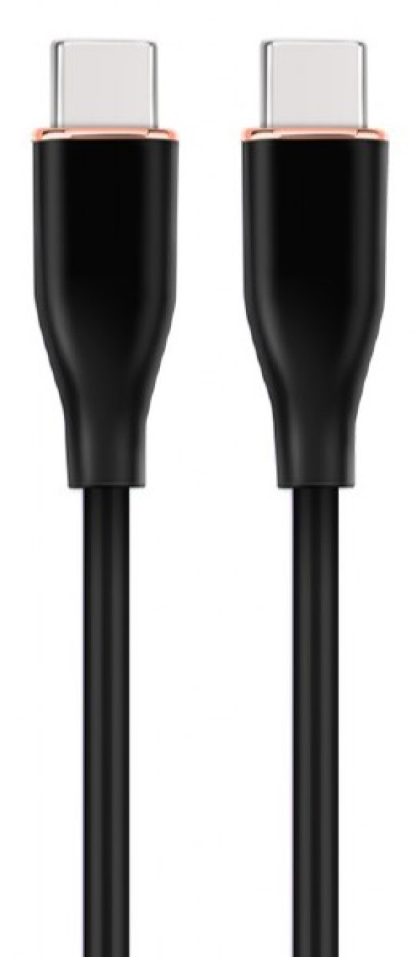 CC-USB2S-CMCM-1.5M-BK Gembird 60W Premium silicon Type-C PD charging & data cable, 1.5m Black - Слика 2