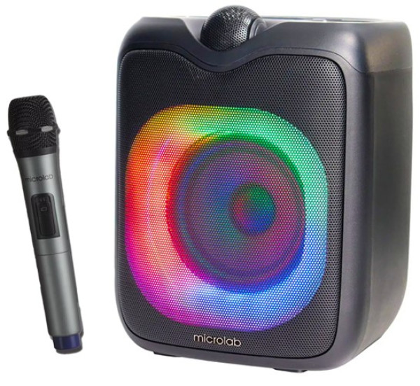 Microlab PT601W karaoke zvucnik 80W, Bluetooth, LED, 7,4V/3600mAh, Aux, USB, microSD, FM + Mic*1kom - Слика 4