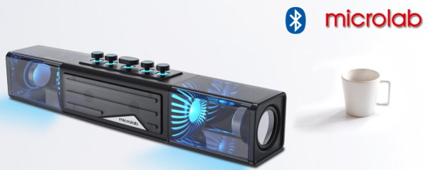 Microlab MS213B Bluetooth speaker soundbar 2x10W, Baterija 3.7V/4000mA USB, SD, AUX, LED/black - Слика 3