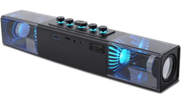 Microlab MS213B Bluetooth speaker soundbar 2x10W, Baterija 3.7V/4000mA USB, SD, AUX, LED/black - Слика 2